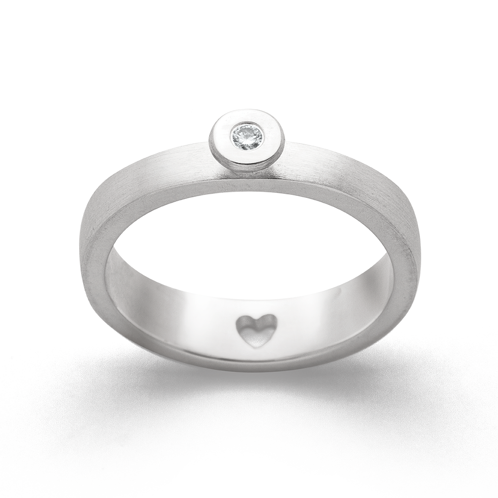 2548056 – 925/- Ring matt/glossy, brilliant 0.03ct W-SI