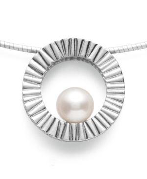 25731 – 925/- Pendant, rhodium white cultured pearl