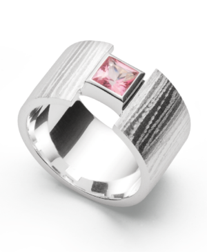 2598052 – 925/- Ring matte/brushed, PINK TOPAZ 0.70CT