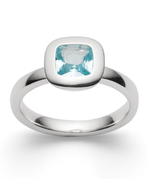 2771156 – 925/- Ring, rho. polished, blue topaz 1.07ct