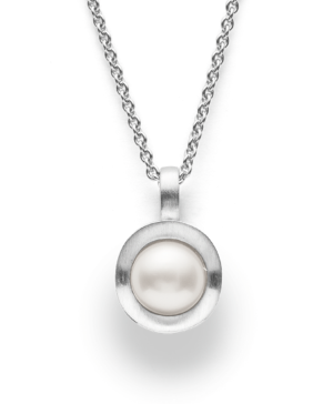 28201 – 925/- Pendant, matte rho., white cultured pearl 2.66ct