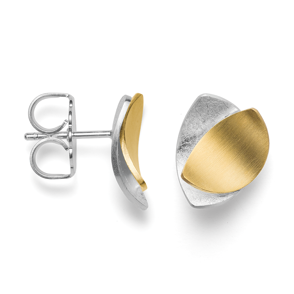 29101 – 925/- Earrings, partially over, rho. matt/brushed matt