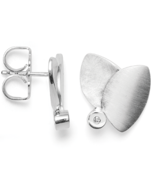 30401 – 925/- earring, rho. matte/brushed, dia. 0.02ct W-SI