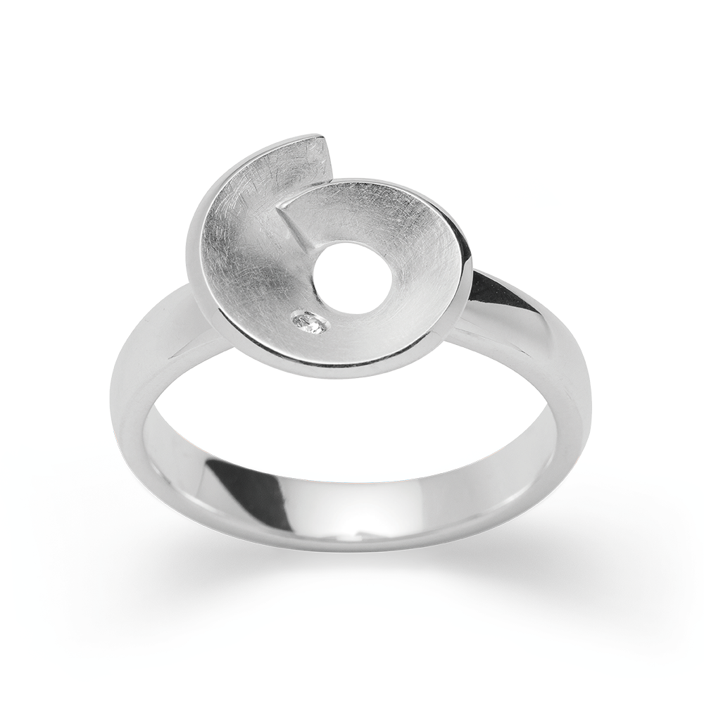 3070152 – 925/- Call, rho. brushed/shiny glass. 0.02ct W-SI