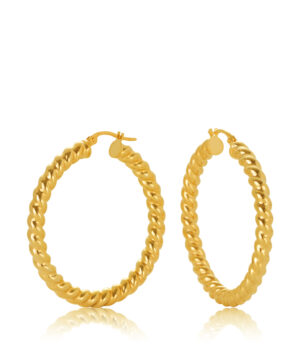 30OBC877-99 375/- 30OBC877-99 9Y Fancy Twist Hoop Earring