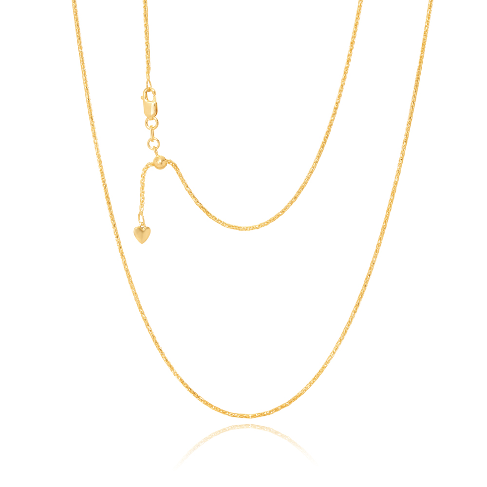 030SPID12MF37-YELLOW-47cm - 375/- 1.20mm Triple Wheat 12 Cuts (Round Look), 30 Gauge, Chain