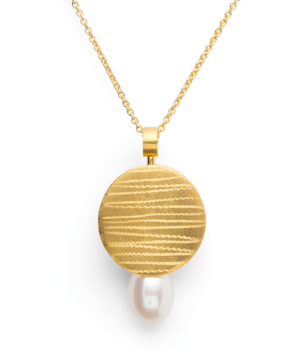 35500 – 925/- Pendant, matte/brushed fg, cultured pearl 9.21ct