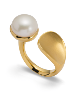 3560058 – 925/- Ring, matte/shiny color, white cultured pearl 7.87ct