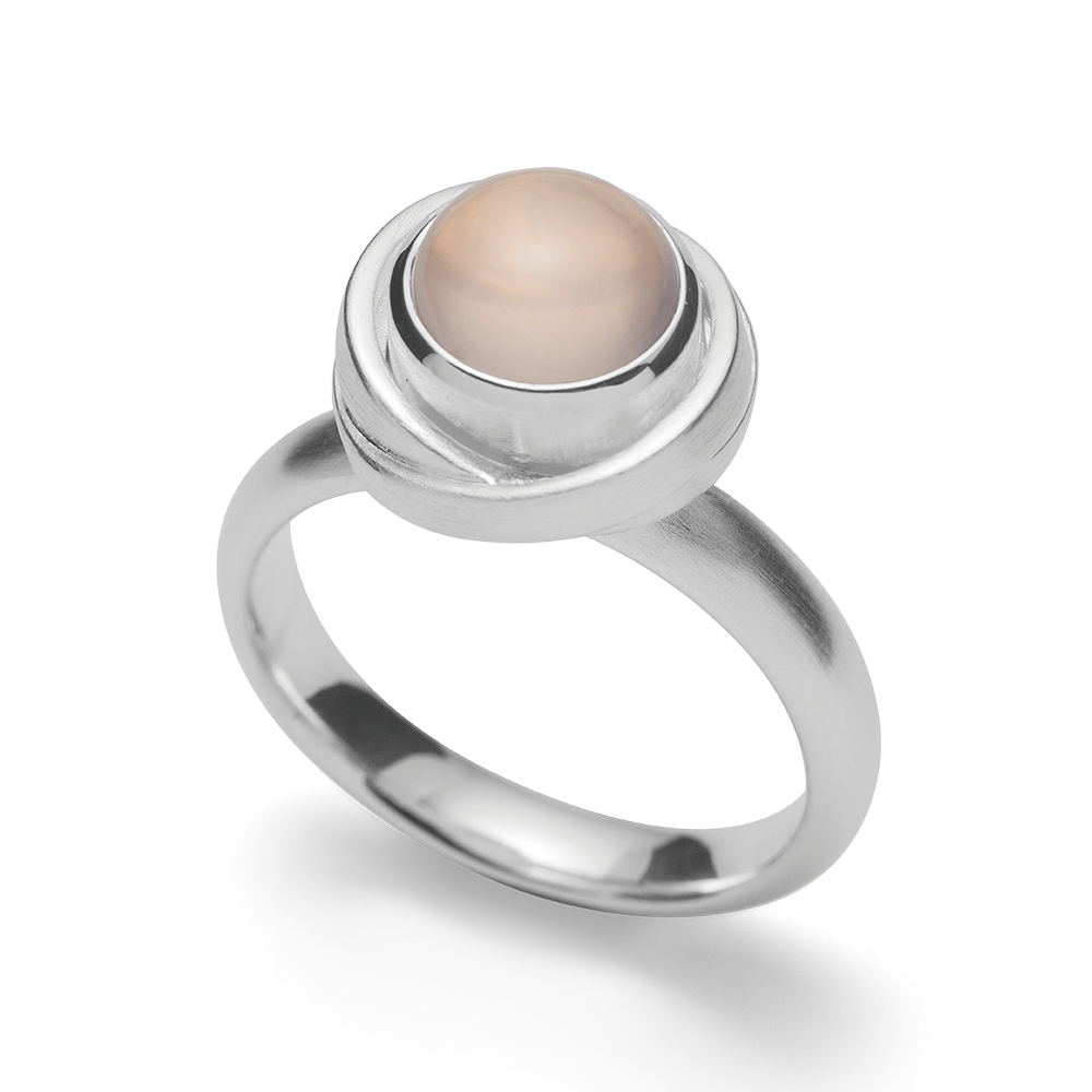 3720058 – 925/- Ring matt, rose quartz 1.98 ct