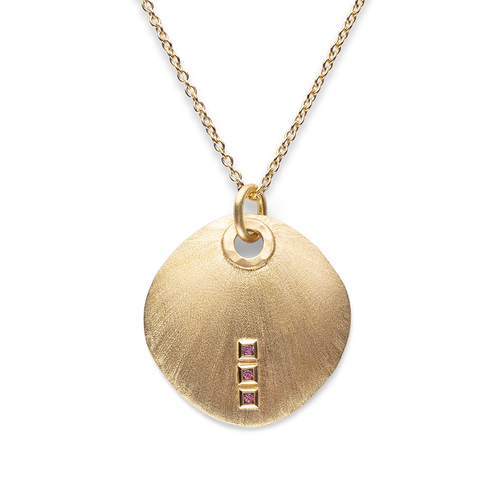 37815 – 750/- Pendant matte/brushed, rhodolite 0.03ct