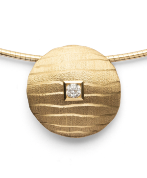 37855 – 750/- Pendant matte/brushed, br. 0.06ct W-SI