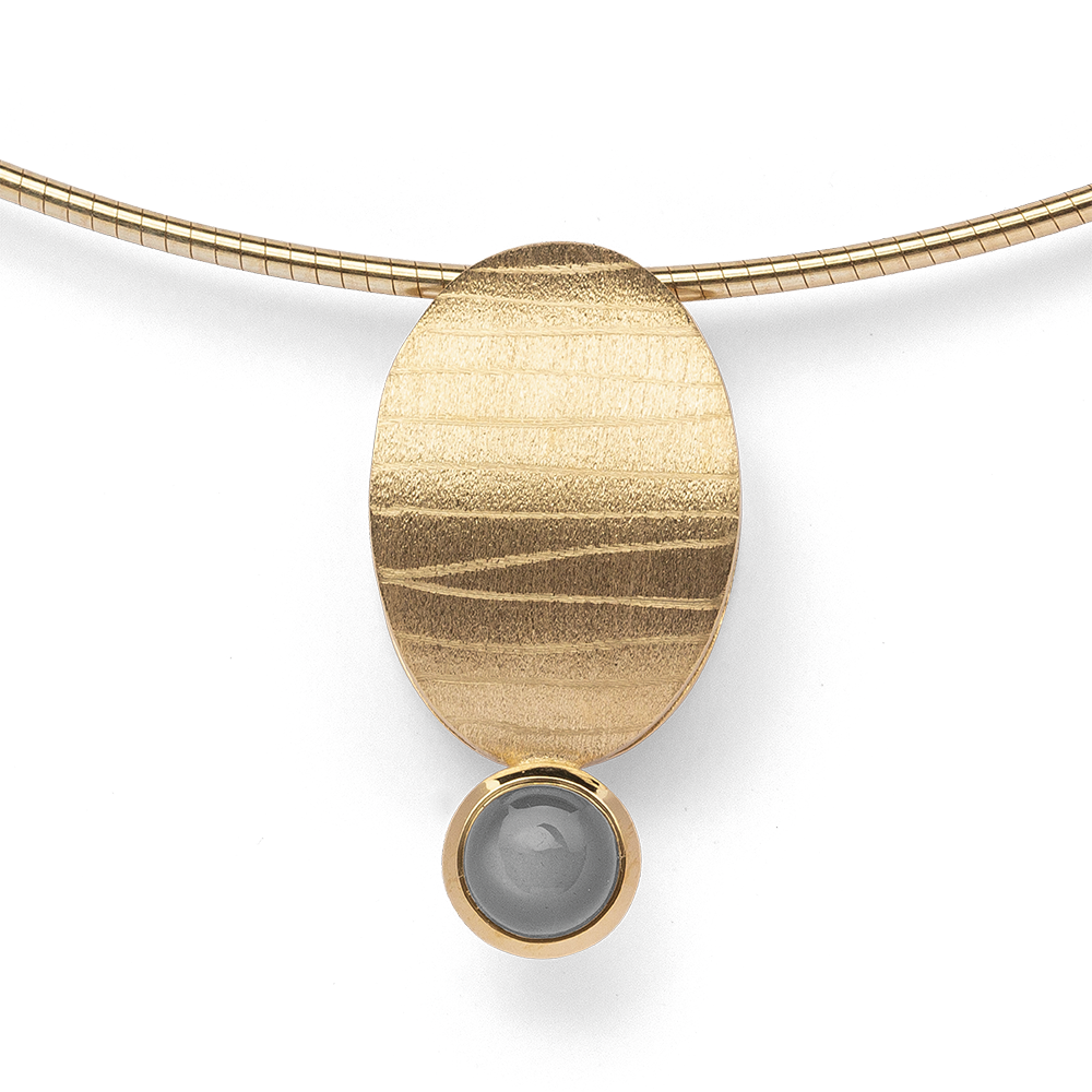 37895 – 750/- Pendant matte/brushed, moonstone 0.55ct