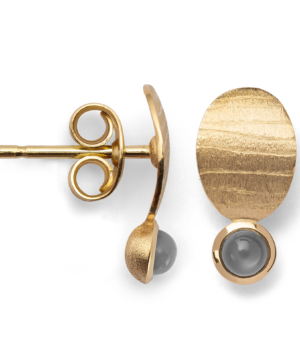 37905 – 750/- Earrings matte/brushed, moonstone 0.30ct