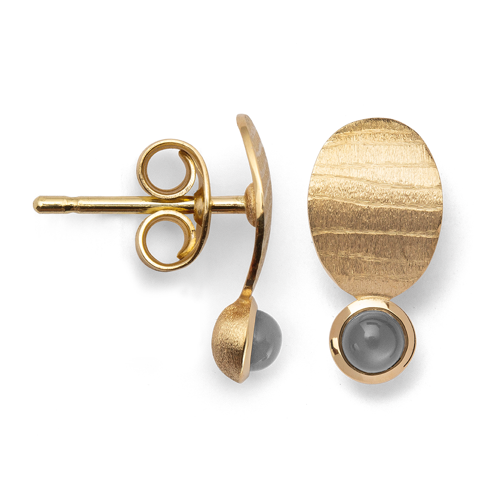 37905 – 750/- Earrings matte/brushed, moonstone 0.30ct