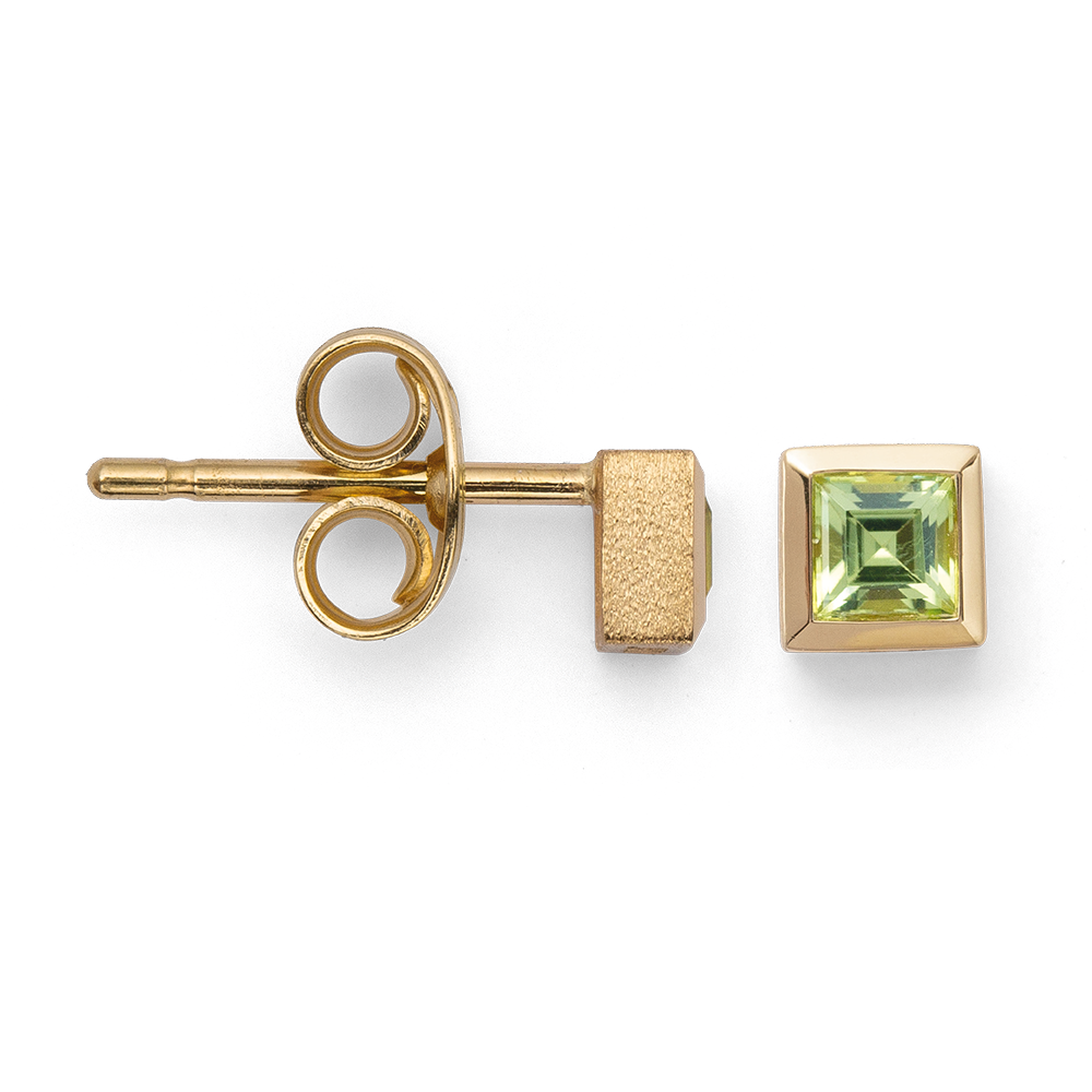 37925 – 750/- Earrings matte/polished, peridot 0.30ct