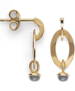 37945 – 750/- matte Earrings, moonstone 0.46ct