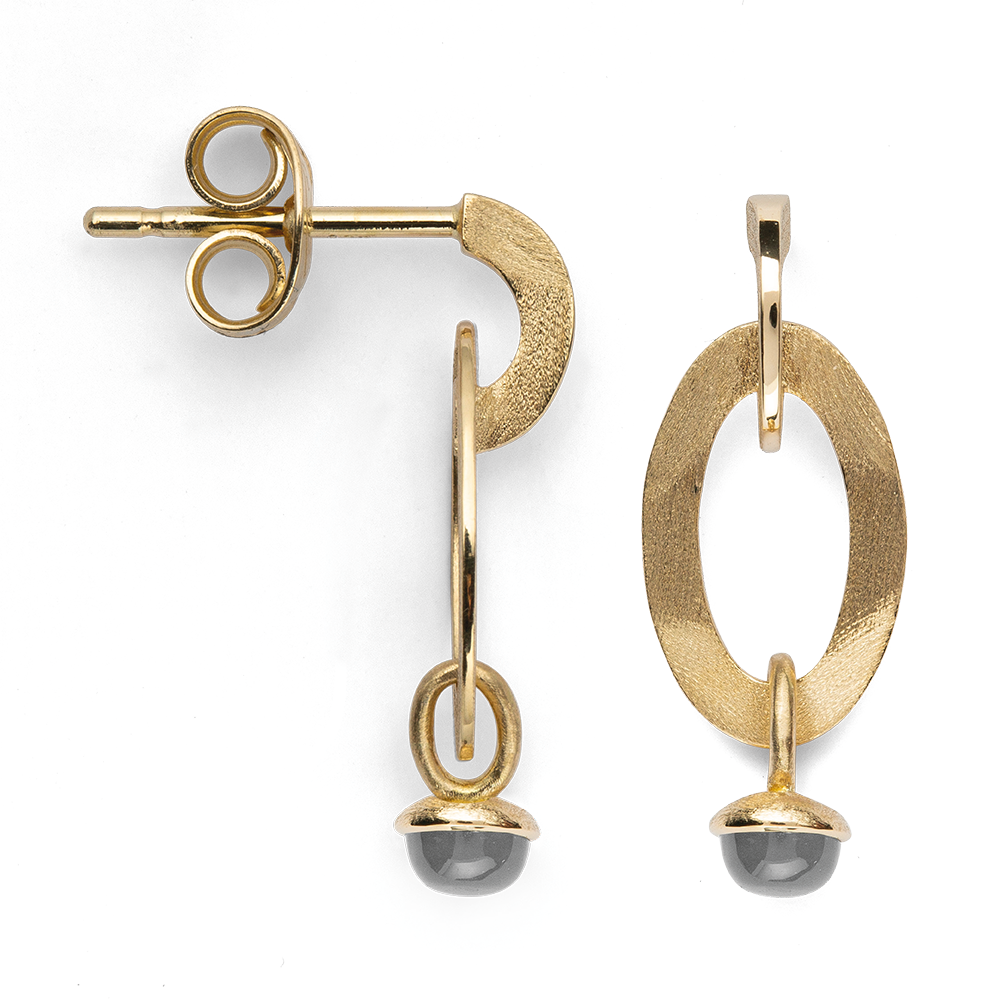 37945 – 750/- matte Earrings, moonstone 0.46ct