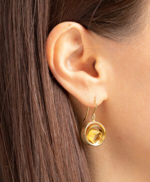 38310 – 925/- earring, brushed gold