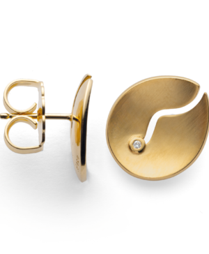 39070 – 925/- Earrings, matte/shiny fg, br 0.02ct W-SI