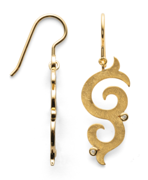 39090 – 925/- earrings, fg brushed/shiny dia. 0.02ct W-SI