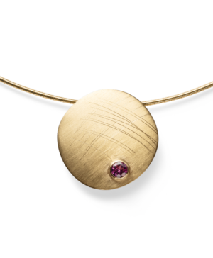 39185 – 750/- Pendant matte/brushed, rhodolite 0.35ct