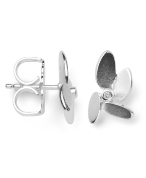 39410 – 925/- Earrings sandblasted, br 0.02ct W-SI