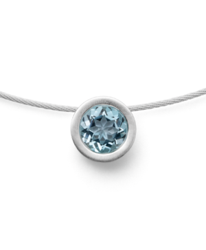 39540 – 925/- Pendant incl. steel matte blue topaz, 45cm, 1mm