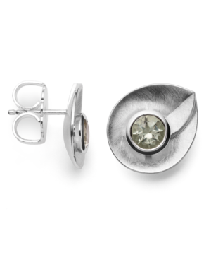 39600 – 925/- Earrings brushed/shiny, green amethyst 0.92c