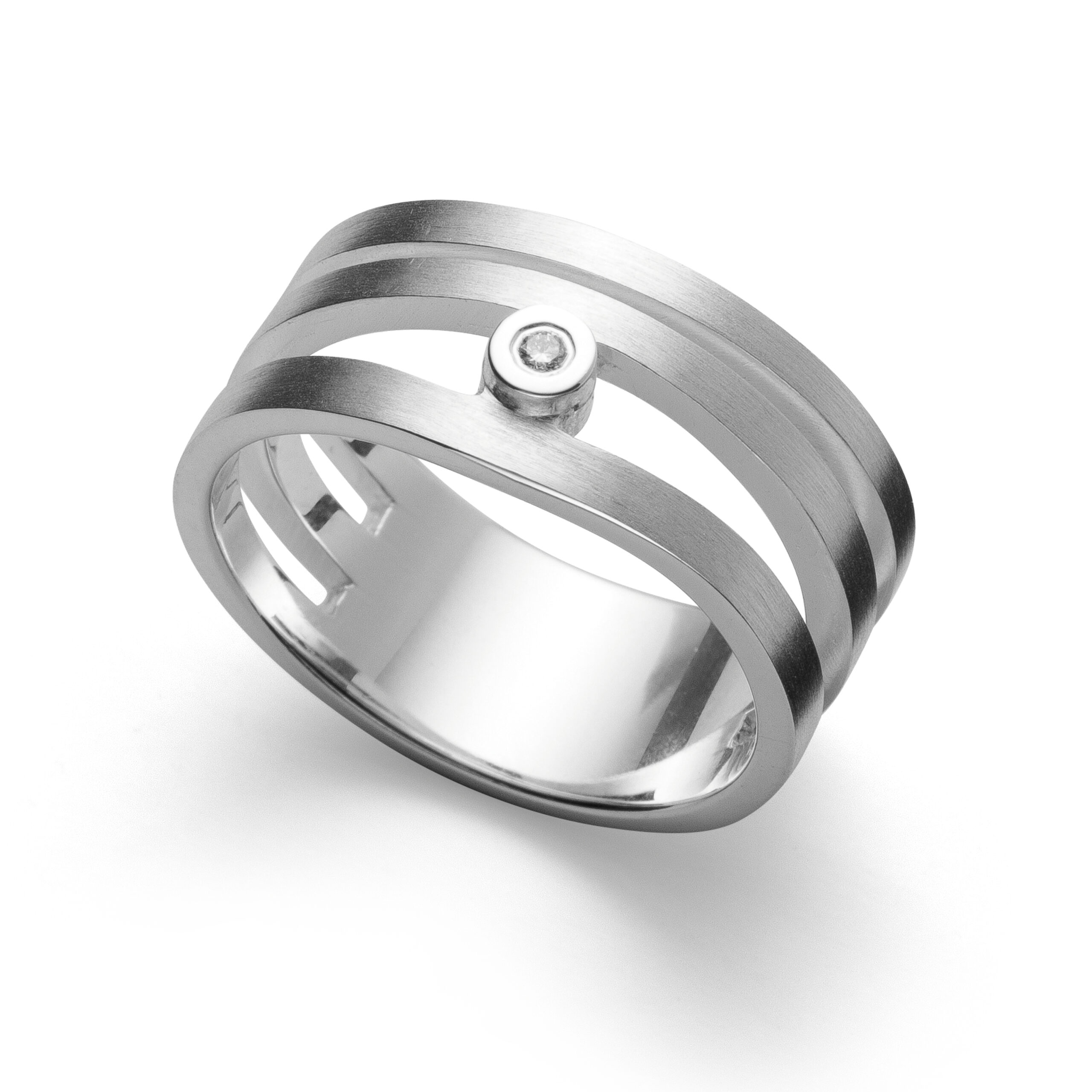 3985060 – 925/- Ring matte, brilliant 0.02ct W-SI
