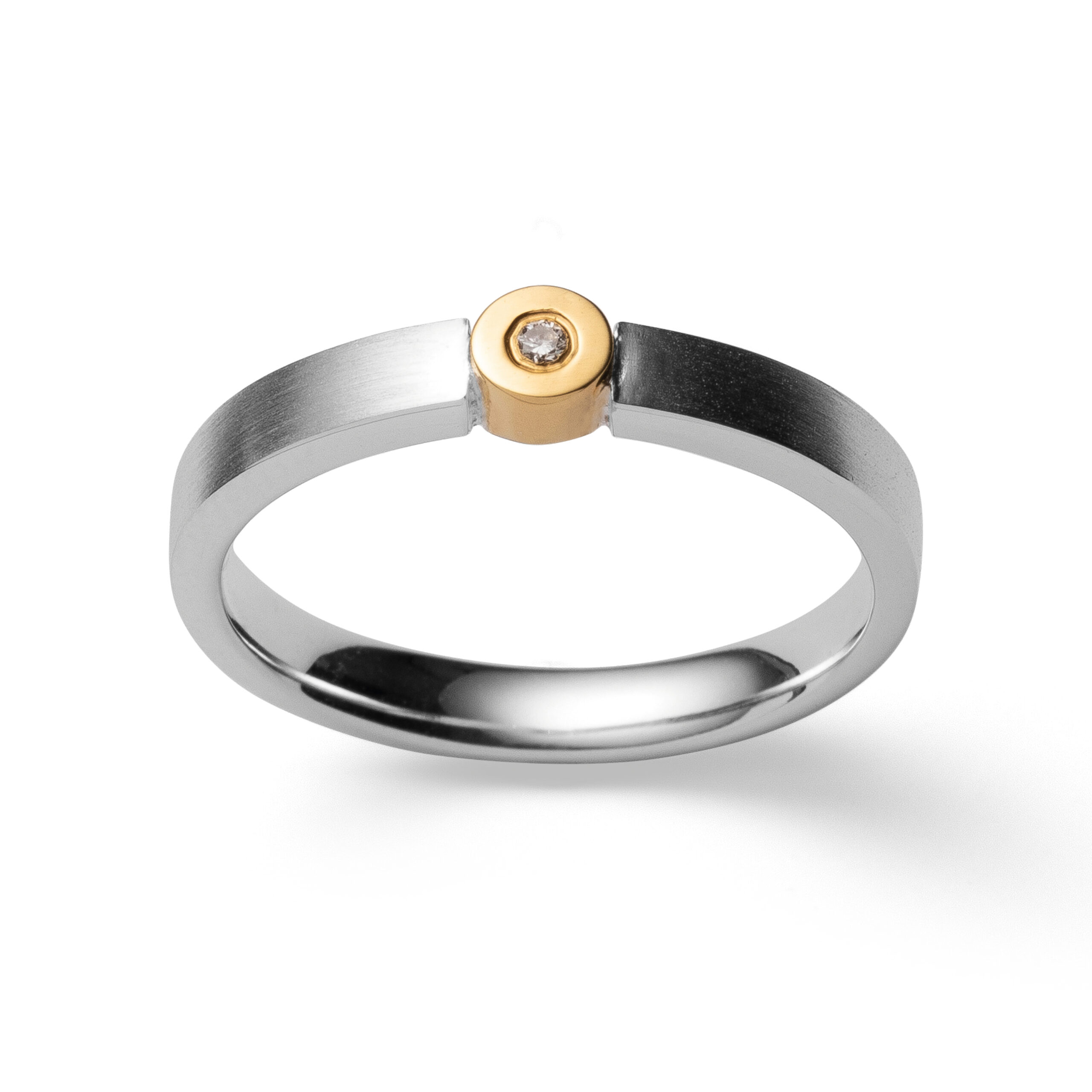 3986152 – 925/- Ring, partially fg, mat rho., BR 0.02ct W-SI