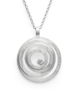 39891 – 925/- Pendant, rho. brushed, dia. 0.02ct W-SI