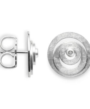 39901 – 925/- Earrings, rho. brushed, br 0.02ct W-SI