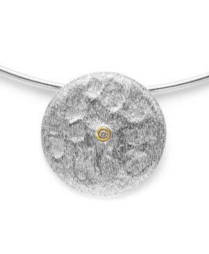 40191 – 925/- Pendant, partially fg, rho. satin 0.03ct W-SI