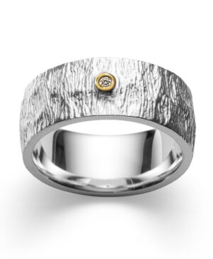4021158 – 925/- Ring, partly fg, rho. satin 0.02ct W-SI