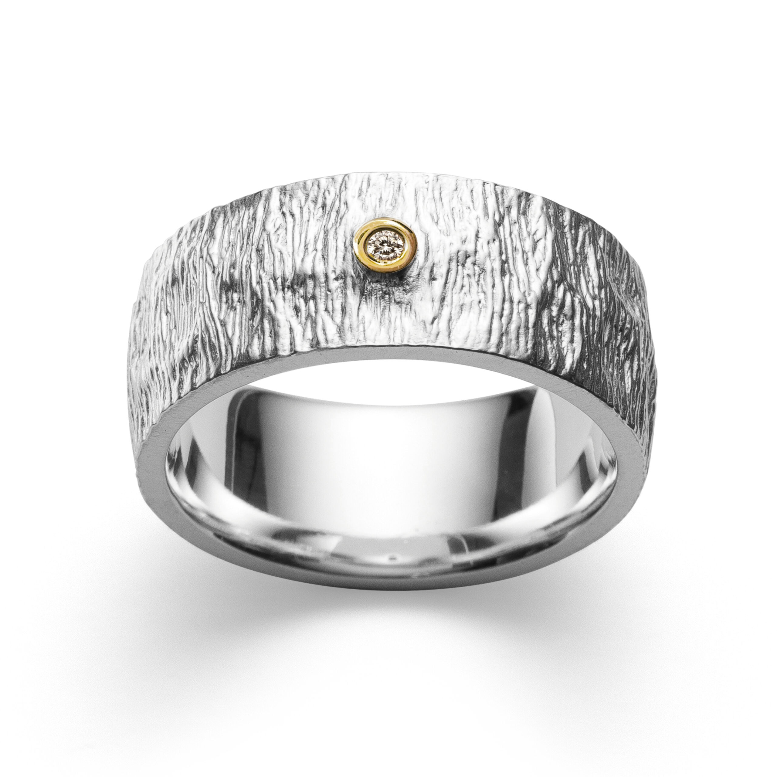 4021054 – 925/- Ring, partially fg satin finish, 0.02ct W-SI