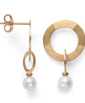 40485 – 750/- earring matte/brushed cultured pearl 2.22ct