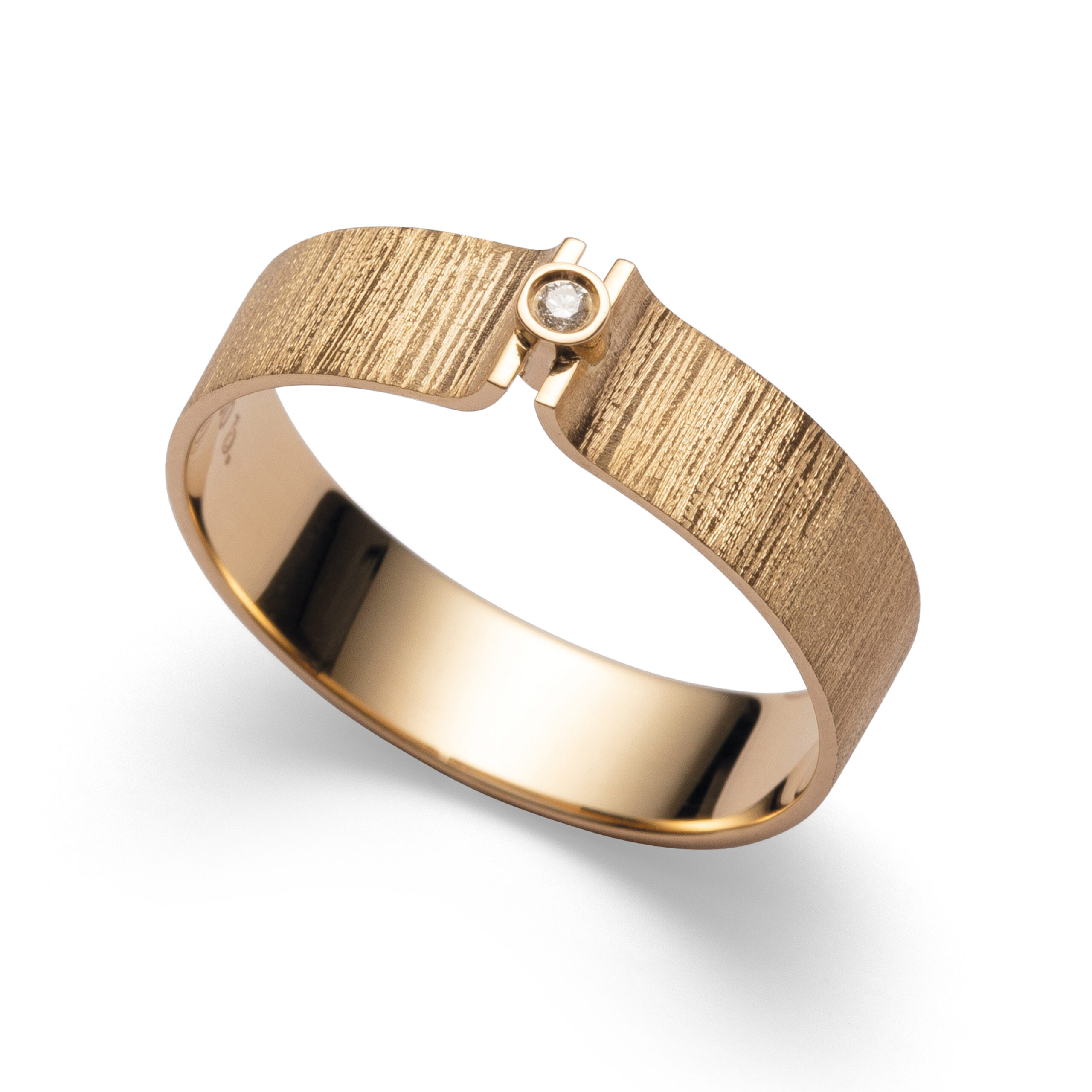 40565 – 750/- Ring matte/brushed, brilliant 0.02ct W-SI