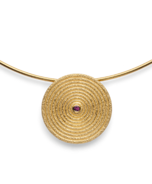 40960 – 925/- Pendant, matte/brushed fg, rhodolite 0.05ct