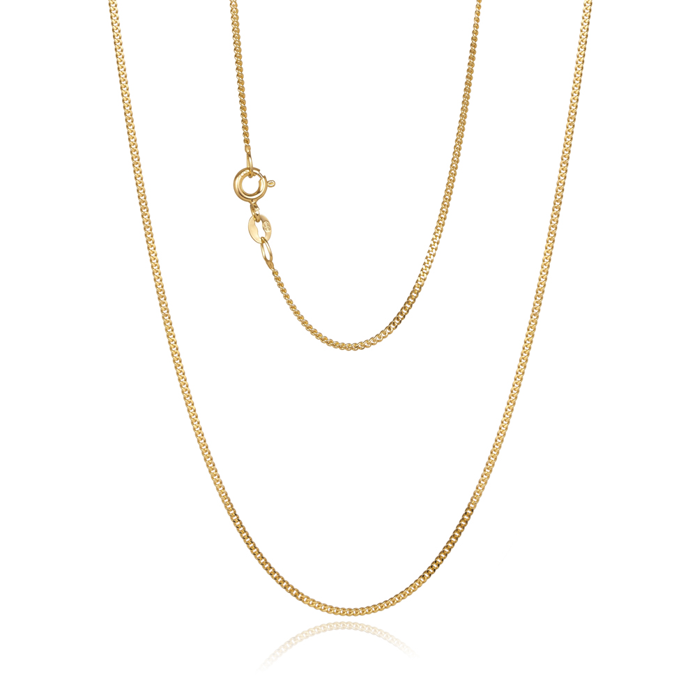 040KD-Yellow-40cm - 375/- 1.40mm 2 Sides Grumetta Curb Chain