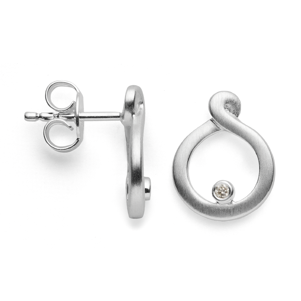 41090 – 925/- Earrings matte br 0.02ct W-SI