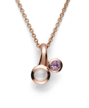41140 – 925/- Pendant, rose gold, moonstone, amethyst