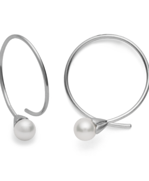 41291 – 925/- earring, matte rho., cultured pearl 2.30ct