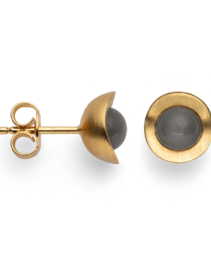 41330 – 925/- Earrings, matte fg, gray moonstone 1.40ct