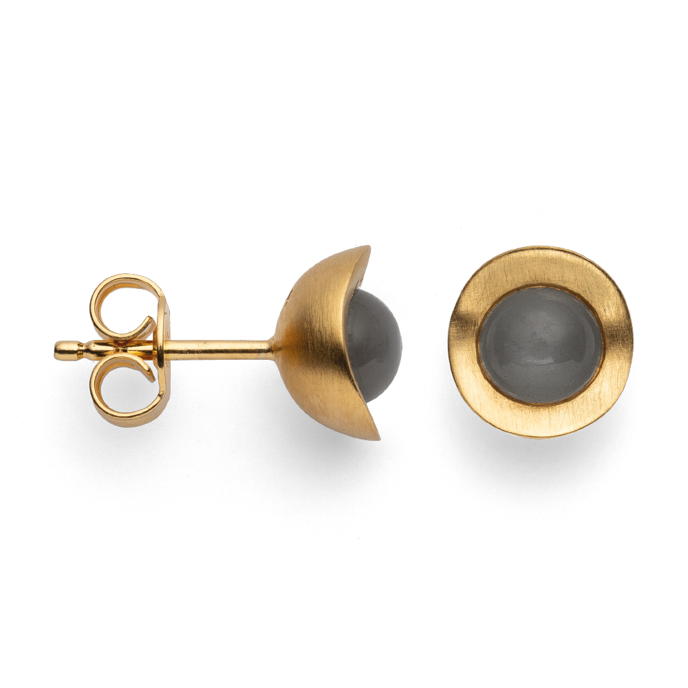41330 – 925/- Earrings, matte fg, gray moonstone 1.40ct