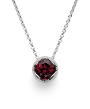 41350 – 925/- Pendant including round anchor chain matt Garnet 1.2mm