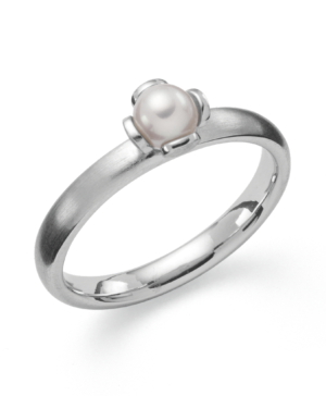4172158 – 925/- Ring, matte rho., white cultured pearl 1.05ct