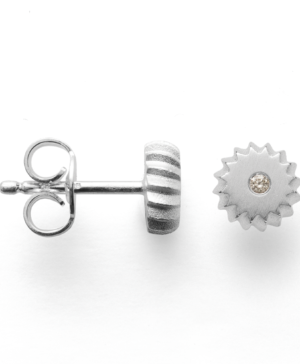 41941 – 925/- Earrings, matte rho., br 0.02ct W-SI