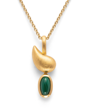 41980 – 925/- Pendant, fg brushed/shiny, malachite 0.92ct
