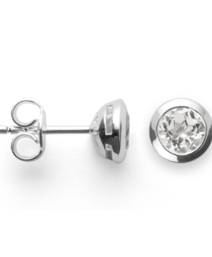 42020 - 925/- sterling silver , rho. matt/polished, chalcedony 1.60ct Earrings