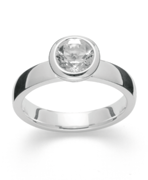 4203154 – 925/- Ring, rho. polished, white topaz 1.49ct